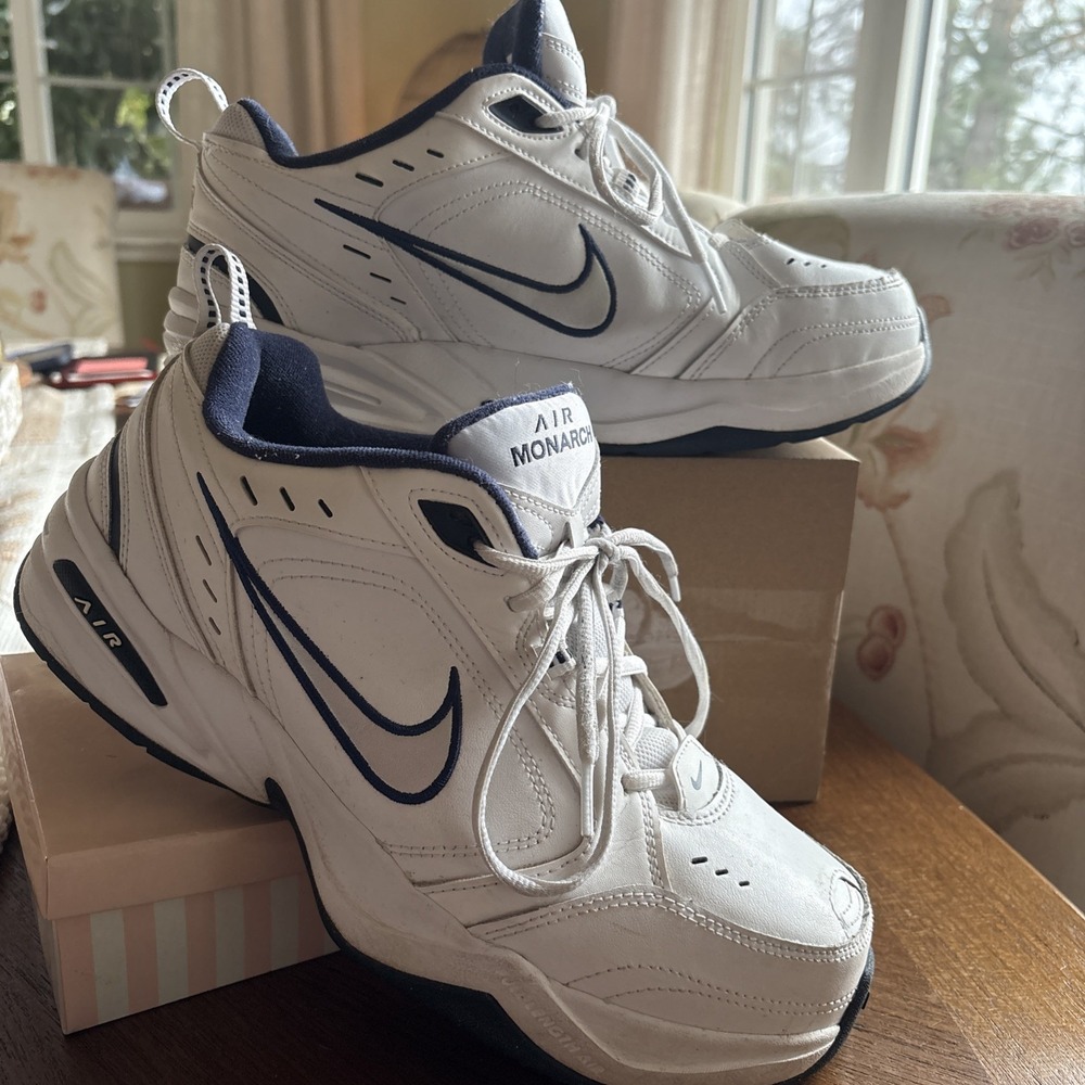 Nike Men's Size 10 Air Monarch 4E (416355 102) Sneaker Trainer White Running